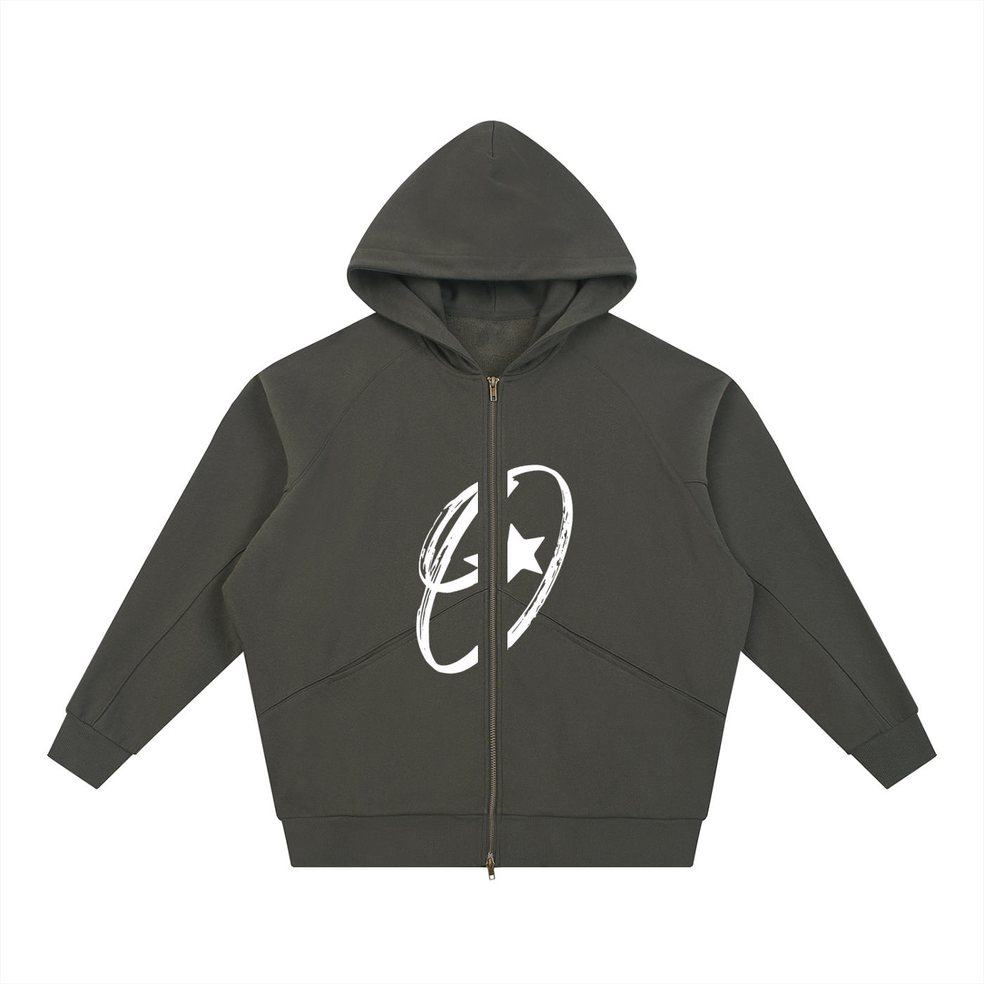 Dolman Sleeve Zip-Through Fleece  Hoodie