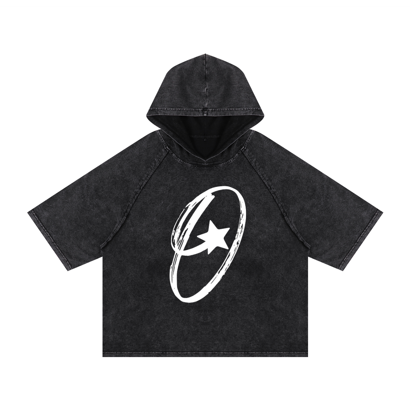 Snow Washed Hooded Boxy T-Shirt