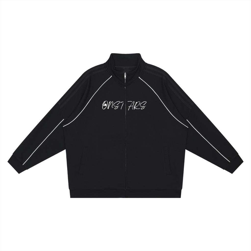 Reflection Striped Raglan Sleeve  Jacket