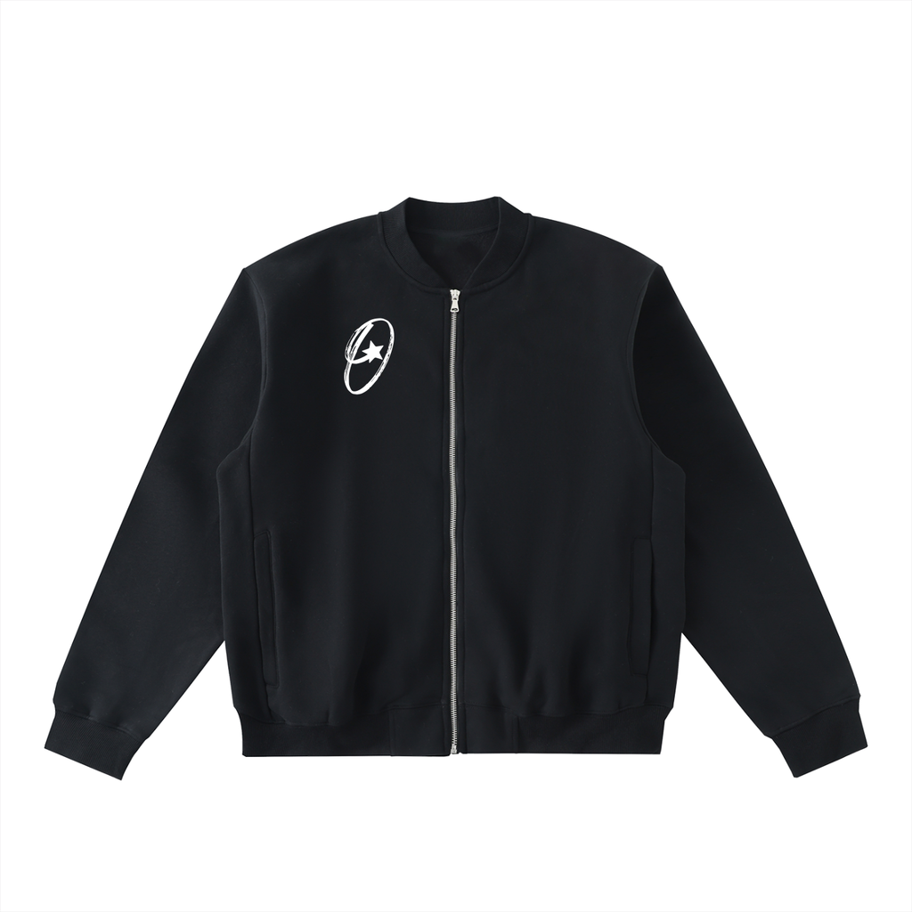 Essential Zip-Up Fleeced Varsity Jacket