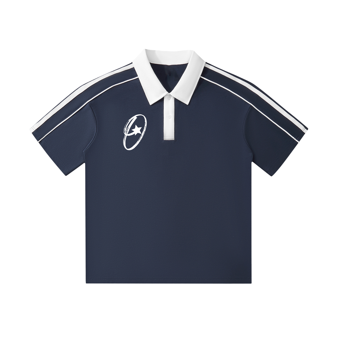 Contrast Collar Short-Sleeve Polo Shirt