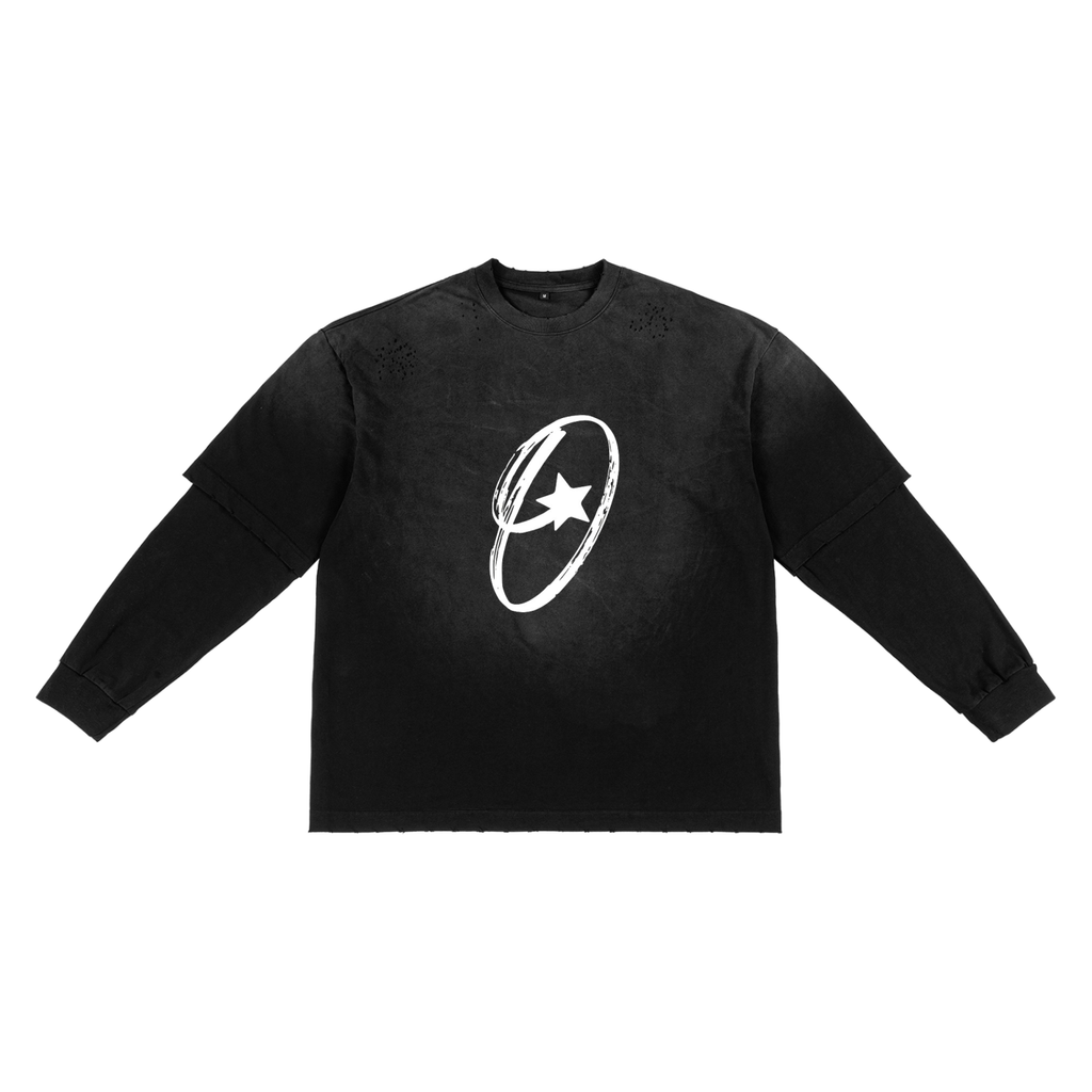 Sunfade Hand-Frayed Faux Two-Piece T-Shirt