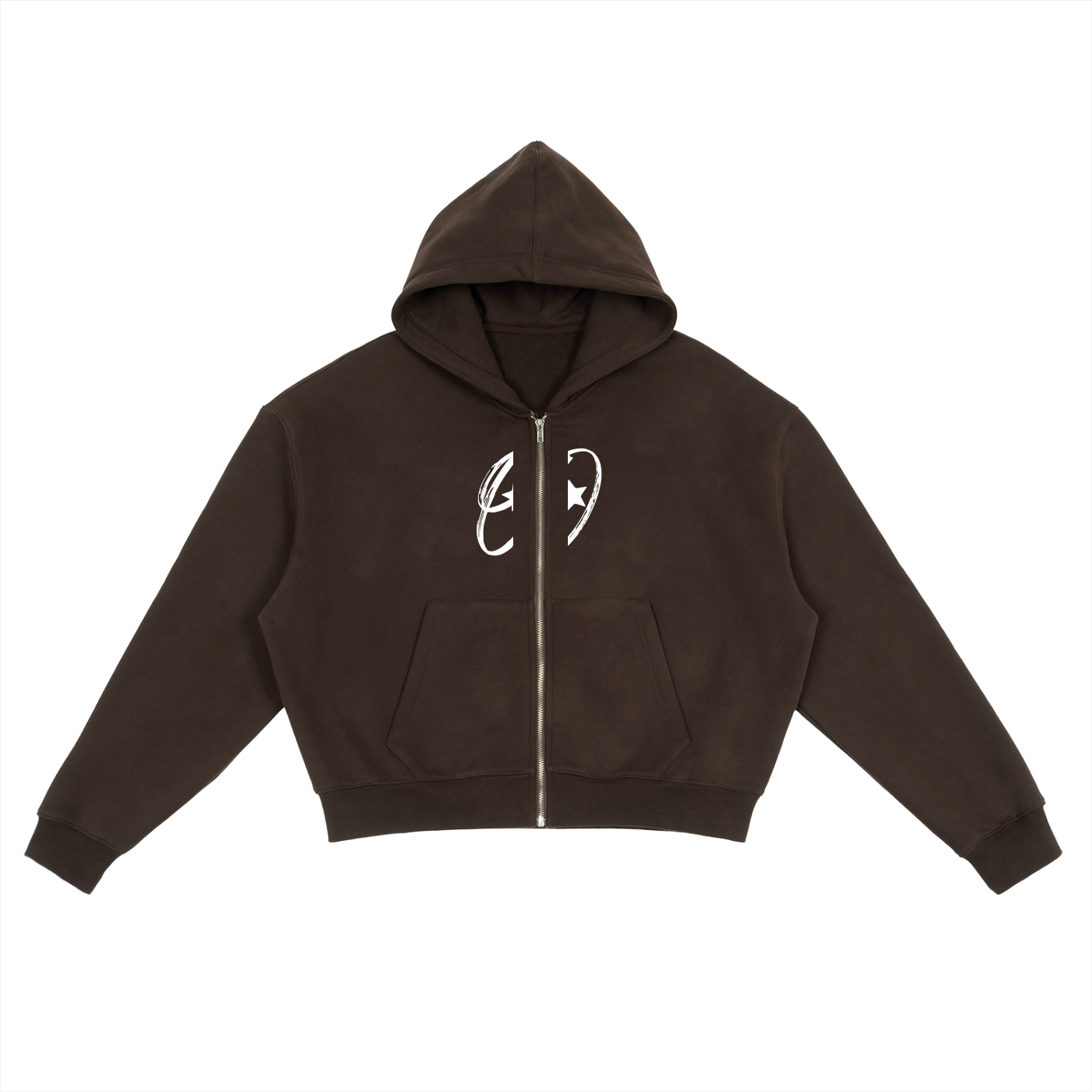 Fleece Zip-Up Boxy Hoodie