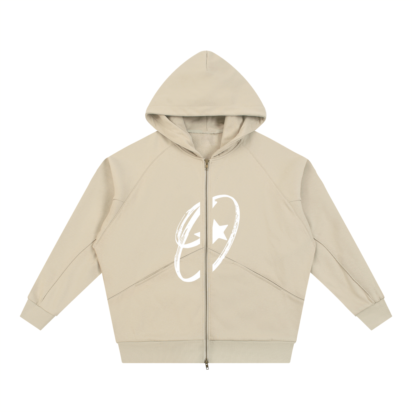 Dolman Sleeve Zip-Through Fleece  Hoodie