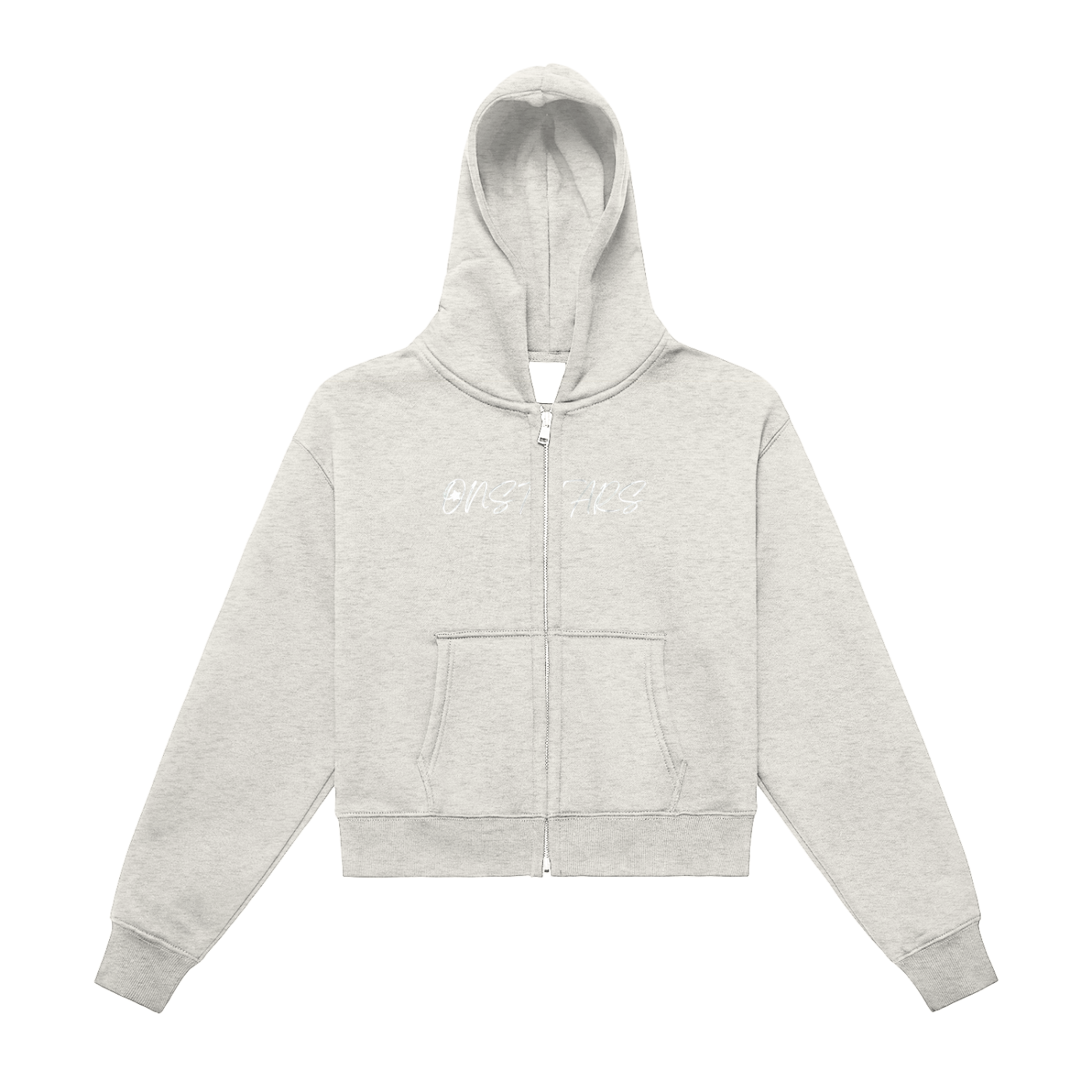Fleeced Zip-Up Cropped Hoodie